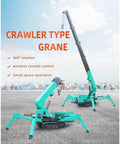 Portable Mini Crawler Crane With Wireless Handheld Transmitter And Dependable Hydraulic Pump Built Tough For Tight Quarters with 360° rotation.