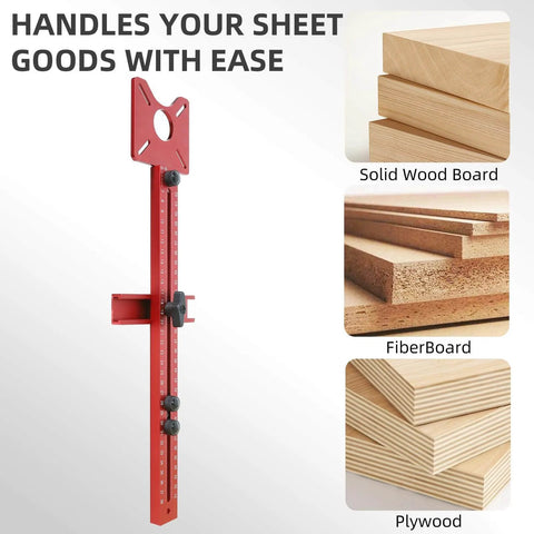 All In One Router Jig And Circle Cutting Guide For Woodworking 4 In 1 Milling Groove Bracket With red vertical bar