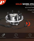 Front Wheel Bearing And Hub Assembly For Ford F150 Truck 2009 2010 4x4 6 Lug Compatible High Load Capacity Wheel Hub Replacement With Abs Sensor For Smooth Driving, showing anti-corrosion coated hub and ABS sensor.