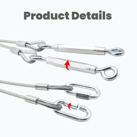 RV Toy Hauler Patio Cable Kit 109 Inch Universal Fit For Most Trailers Easy Install Upgrade For Patio Doors And Accessories Heavy Duty 1800 Lb Capacity All In One Setup