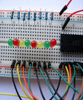 Triple 830 Point Solderless Breadboard Kit For DIY Makers Prototyping Arduino And Raspberry Pi Projects, 0.1 Inch Pitch, 2.54mm Hole Spacing, White Prototyping PCBs with LEDs and resistors