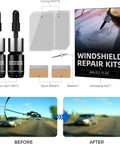 Windshield Crack Repair Kit For Cars, Glass Repair Resin For Chips, Quick Auto Glass Chip Repair, Easy DIY Windshield Patch Kit, 2 Pack