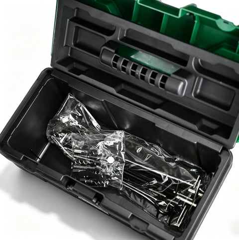 Pro-Grade 23-Piece Packing Puller Kit: Stainless Steel Gland Extractor Set in open toolbox showing flexible shafts and hooks.