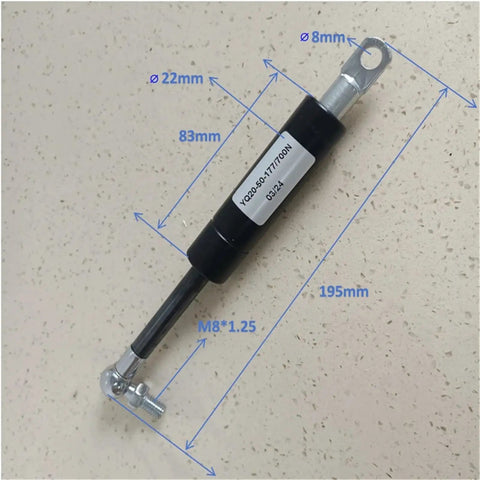 Air Gas Spring Extend Pneumatic Cylinder YQ20-50-177-700N with dimensions for Pallet Truck Stacker CBD20J-LI3