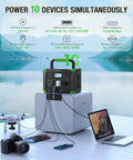 500W Portable Power Station With 519.48Wh Solar Generator Battery For On The Go Power, charging multiple devices outdoors