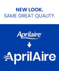 New Aprilaire logo design change comparison with blue background.