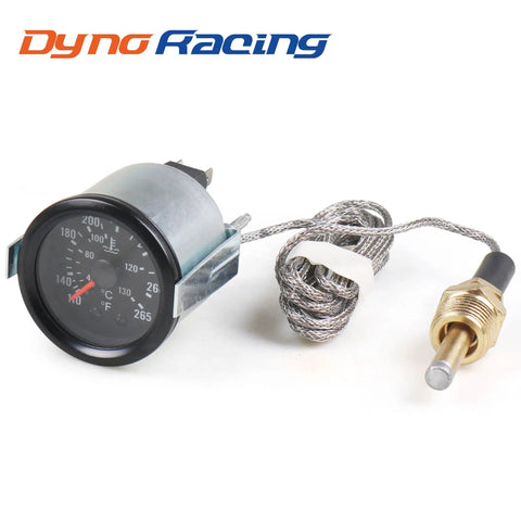 2 Inch Dual Scale Water Temperature Gauge With Yellow Backlight Mechanical Pointer Dial 52mm Car Thermometer 12V Sensor NPT