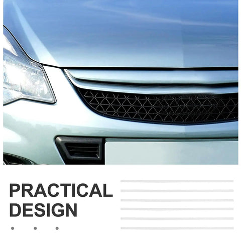 Car front view showcasing a practical design grill, highlighting features for quick bumper repair with Grab These 10 Pc Plastic Welding Rods For Car Bumper Repair.