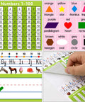Self Adhesive Desk Nameplates Set For Primary Students Pack Of 36 14 By 4 Inches Manuscript Alphabet with colorful shapes