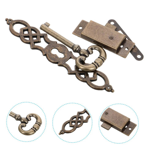 Old School Antique Clock Hardware Kit With Door Key Hinges And Cylinder For DIY Grandfather Clock Restoration Parts