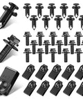 All In One 35 Piece Car Bumper Clip Kit With Body Bolts U Nuts And Fender Clips For Engine Splash Shield Front Bumper Fender Liners And Door Trim Super Easy Install Durable Black Fasteners For Quick Fixes