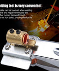 Close-up of Heavy Duty 300A Grounding Work Clamp For Electric Welding And Soldering Repair demonstrating arc plate feature.