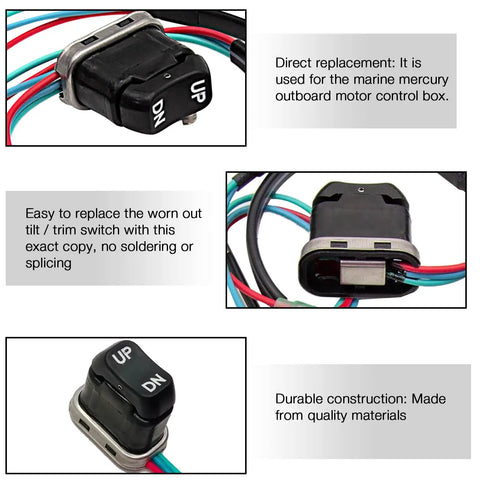 Tilt Trim Switch Replacement For Outboard Remote Control Box Fits Mercury Mariner And Similar Models Replaces 87-16991A1