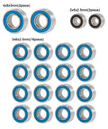 Beefy Steel Sealed Bearings Set For RC SCX24 Upgrades, 20 Pcs With Rubber Seals, various sizes displayed on white background