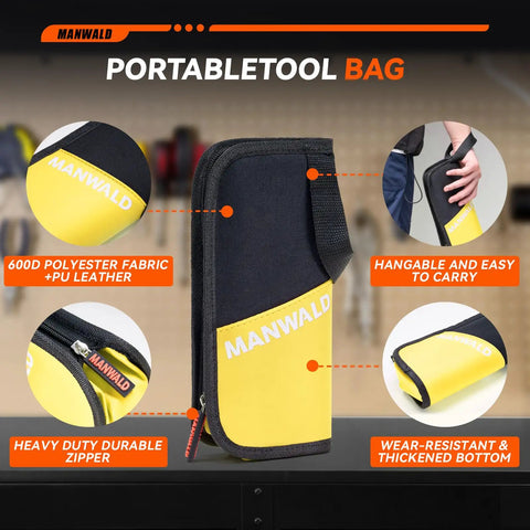 Telescoping Magnetic Pickup Tool Set With Portable Bag, yellow durable zipper and hangable design.