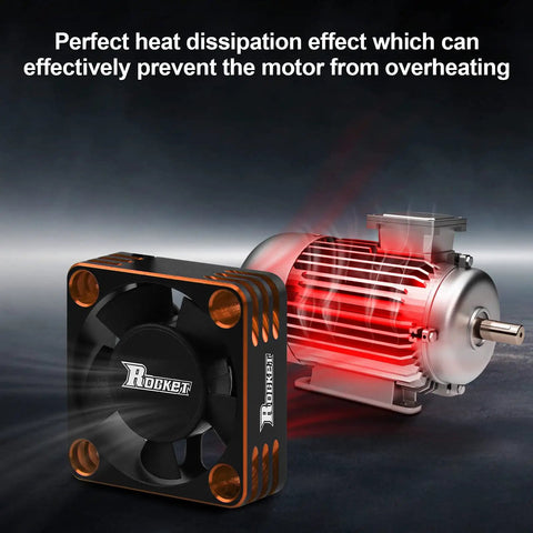 Beefed Up RC Motor Cooling Fan And Heatsink For Brushless 540 550 Motors Up To 28000RPM ESC Cooling Black And Orange