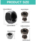 Product size chart for Collet Nut Kit Replacement For Makita Drills And Rotary Tools showing dimensions of various parts.
