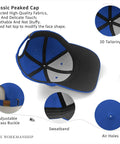 Interior view of Vintage Style Women's Breathable Cap With Adjustable Buckle Strap Dope Front Artwork Hat In Classic Blue