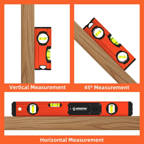 Hella Accurate Four Piece Torpedo Level Set With Built In Light And Heavy Duty Magnet Includes 16 7 5 4 Inch Aluminum Spirit Levels For Nailing Every Cut On Your Next Big Reno Job
