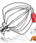 Stainless Steel 6 Wire Whip Attachment For KitchenAid Stand Mixer 4.5 Quart Tilt Head Dishwasher Safe Egg Cream Stirrer Flour Cake Balloon Whisk Replacement