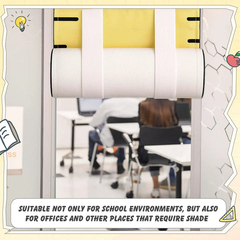 2 Pack Blackout Door And Window Curtains, Thick Polyester Light Blocking Covers, Classroom, Office, Room Privacy, Installed