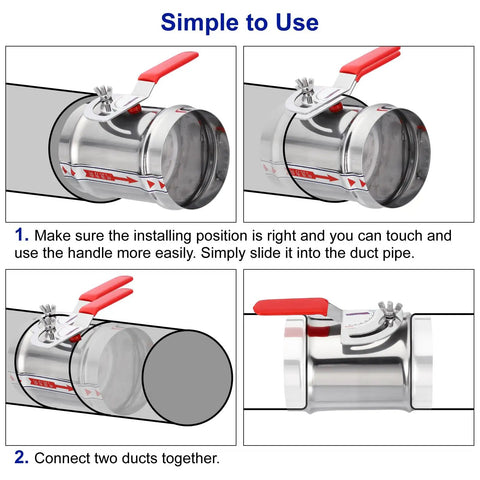 Installation steps for Heavy Duty 14 Inch Manual Backdraft Damper For HVAC Ductwork Stainless Steel Body Aluminum Blade