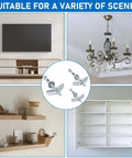 Beefy Heavy Duty Drywall Anchors Kit with one eighth inch toggle bolts shown holding shelves, cabinets, TV, chandelier on walls and ceilings