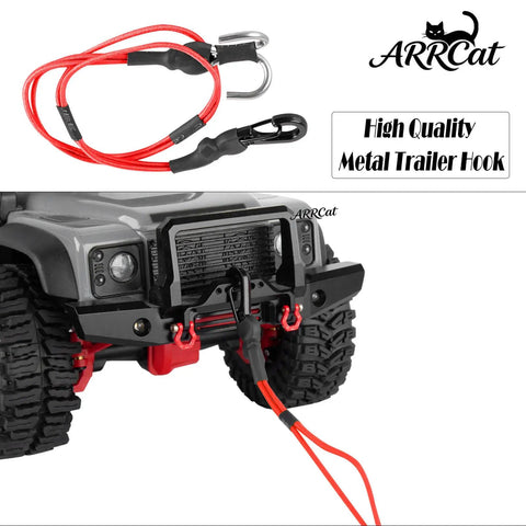 RC Crawler Dope Decoration Upgrades Kit For 1 18 TRX4M FCX18 Chevrolet K10 And 1 24 SCX24 with red metal trailer hook