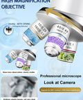 Pro Grade Family Lab Microscope For Adults With USB Camera 40X To 2000X Magnification WF10x And WF25x Eyepieces Ideal For School Home Science Projects And Lab Work, high magnification objective