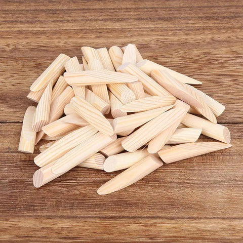 Pro Grade Pine Wood Pocket Hole Plugs Kit, 50pcs Wood Screw Plugs on wood surface