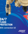 Pro Shop Grade Bronze Y Pattern RPZ Backflow Preventer With Sentryplus Sensor, flood protection unit with connection kit.
