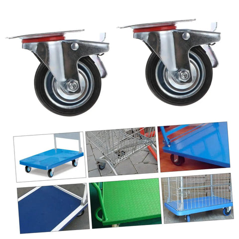 Heavy Duty Non Slip Swivel Caster Wheels With Safety Brake Industrial Rubber Rollers for smooth quiet mobility on carts and furniture easy to install three inch casters built tough for heavy loads.