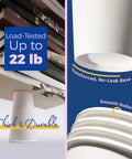 Leak Proof 16 Oz Disposable Coffee Cups With Lids Sleeves To Go Cups For Hot Beverages 50 Pack Durable Paper Cups under weight test