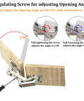 2 Pack 170 Degree Soft Close Cabinet Hinge hidden frameless door hardware with screwdriver adjusting angle from 130 to 170 degrees