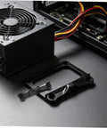 Five Pairs CPU Cooler Backplate Bracket Kit With Plastic Mounting Retention Clips For Motherboard Sockets Spare Parts For Heatsink Installation Backups For DIY Builders And Pros Wide Compatibility, black metal backplate and plastic clip on PC PSU