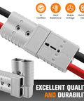 Two Pack Heavy Duty 2/0 Gauge Battery Quick Disconnect Kit For Winch 350A showing connectors and cables