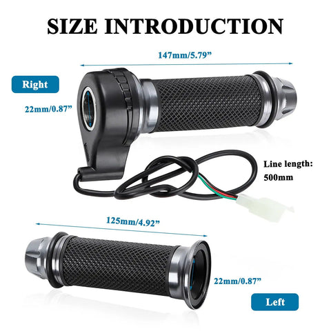 22mm Electric Bike Throttle Grip For E-Bikes And Scooters, No Speed Control, ABS And Metal Construction, Universal Fit On 0.87 Inch Handlebars, Titanium Color