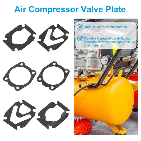 3 In 1 Air Compressor Valve Plate Replacement Kit with Paper Sealing Gasket Set in Black 3 Pack for Cylinder Head