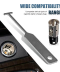 Universal Cigarette Lighter Socket Replacement With Removal Tool Fits Most Cars, Durable Heat Resistant Base, DIY tool displayed.