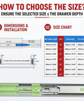 How to choose size for 10 Pair Drawer Slides 22 Inch Side Mount Built Tough Ball Bearing Cabinet Drawer Glides Full Extension