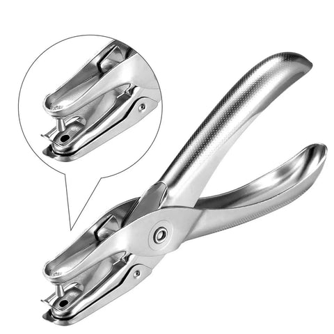Three Pack Metal Hole Punchers With One Eighth Inch Hole For School, Home And Office, Easy Grip Puncher, Single Hole Design