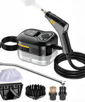 2500W Handheld High Temperature Pressurized Steam Cleaner With 4.5 Bar High Pressure Steam, 6 Adjustable Speeds and attachments