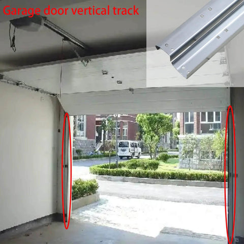 Vertical Track Replacement Set For 7 Foot Garage Doors Left And Right Brackets 76 Inch Galvanized Tracks installed view