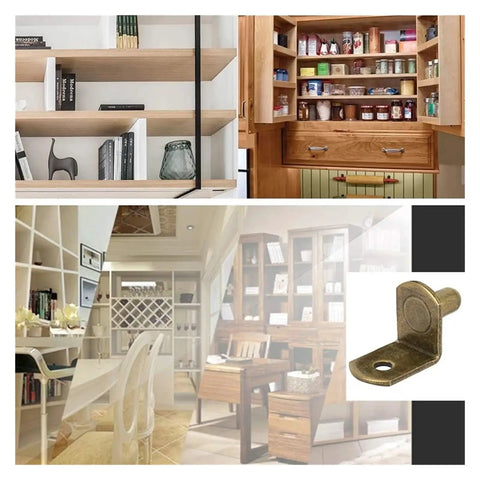 Bronze Brass Plated Steel L Shelf Support Pegs 6mm L Shaped Cabinet Bracket Style For Heavy Duty Shelves And Glass Protection 160 Pieces Rack Ready Built Tough With Nickel Plated Iron Construction