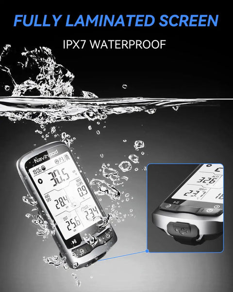 Ultra Thin GPS Bike Computer With 2.3 Inch Laminated Screen Wireless IPX7 Waterproof Bluetooth ANT Plus Cycling Computer