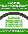 Warning sign for 2 Pack 26 Inch Foldable Bike Tire Set Complete 8 Piece Kit With Inner Tubes Rim Strips And Tire Levers