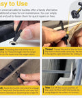 Demonstration of using Upgraded Double Sided Teeth Self Locking Nylon Universal Cable Tie Buckle Kit For Cars And Home Use Heavy Duty