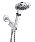 Five Spray Modes Handheld Shower Head With Five Foot Hose Chrome Finish Easy DIY Install Adjustable Bracket Quick Switch