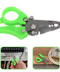 Heavy Duty Mini Wire Stripper And Cutter Pliers with green handle, compact design for electrical wiring tasks, sharp steel jaws.