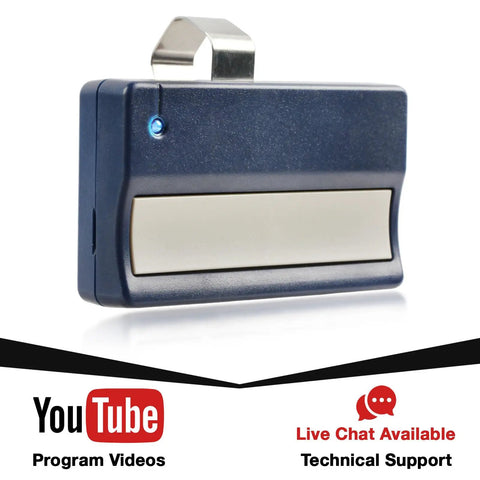 Navy Blue Universal Garage Door Opener Remote For LiftMaster 971LM 390MHz Easy Wireless Control featuring button and clip
